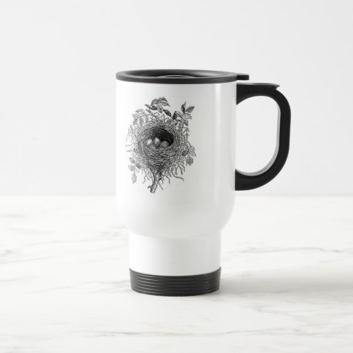 Vintage Bird Nest Illustration Coffee Mug