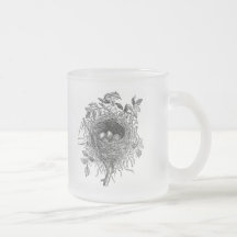 Vintage Bird Nest Illustration Mug