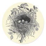 Vintage Bird Nest Illustration stickers