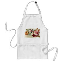 Vintage Bird Roses Apron
