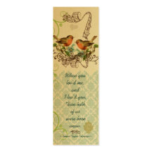 Vintage Bird Wedding Tags Business Card Template