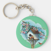 Vintage Birdhouse Keychain
