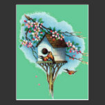 Vintage Birdhouse Postcard postcards