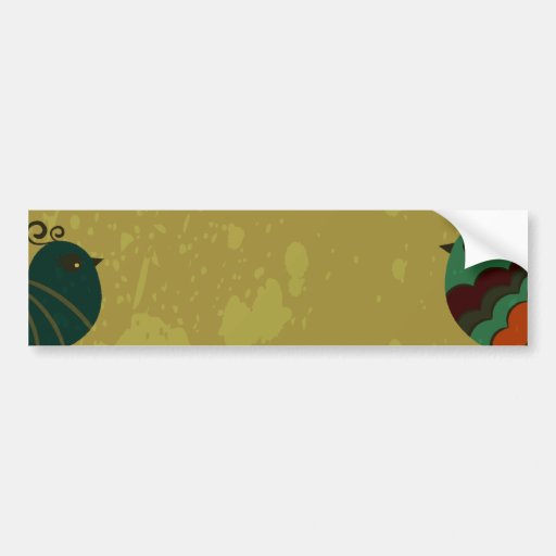 vintage birds and floral design bumper sticker