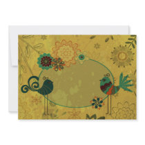 vintage birds and floral design custom announcement