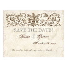 Vintage Birds, Blue Egg - Save the Date Card Personalized Invite