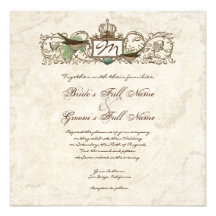 Vintage Birds, Blue Egg - Wedding Invitation