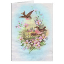 Vintage Birds Greeting Cards