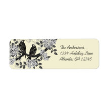 Vintage Birds Hand Drawn Flowers Labels