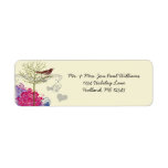 Vintage Birds Musical Bright Raspberry Damask