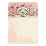 Vintage Birds Oak Tree Scroll  Wedding Invitation