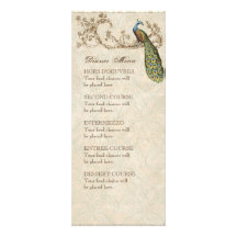 Vintage Birds Robin's Egg Blue, Dinner Menu Card Invitations
