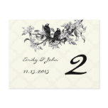 Vintage Birds Wedding Table Number Cards Postcards