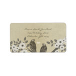 Vintage Birds Wood Grain Return Address Personalized Address Label