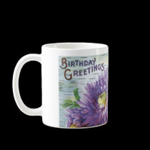 Vintage Birthday Cup With Flowers mugs
