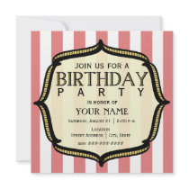 Vintage Birthday Party Invitation