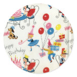 Vintage Birthday Party Round Sticker