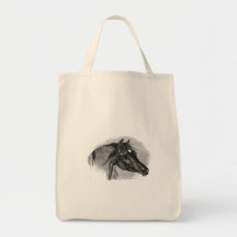 Vintage Black Arabian Horse Tote Tote Bag