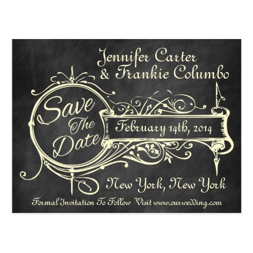 vintage_black_chalkboard_save_the_date_postcard r4d69e972a11d404f9e8a369d4ad23d27_vgbaq_8byvr_512