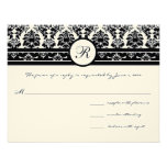 Vintage Black Damask Borders Custom Invitations