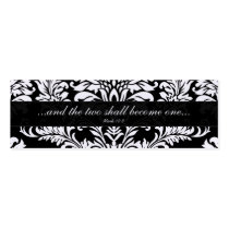 Vintage Black Damask Wedding Tags Business Cards