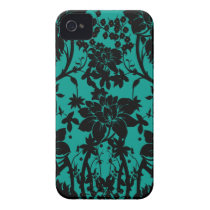 Vintage black floral design on Peacock green casemate cases