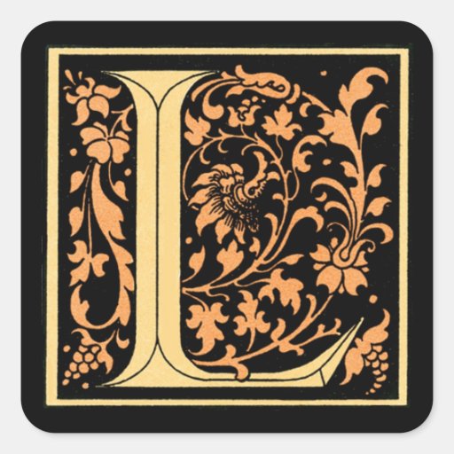 Vintage Black & Gold Letter ‘L’ - Sticker