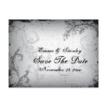 Vintage black grey scroll leaf Save the Date