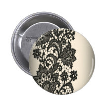 Vintage black Lace  beige Paris Fashion Button