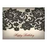 Vintage black Lace  beige Paris Fashion Post Cards