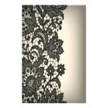 Vintage black Lace  beige Paris fashion stationery