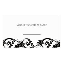 Vintage Black Lace Wedding Placecards Business Card