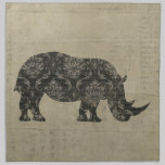 Vintage Black Rhinoceroses Silhouette Napkin napkins