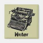 Vintage Black Typewriter Refrigerator Magnet