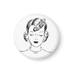 Vintage Black & White Comic Woman magnets