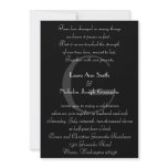Vintage Black & White Monogram Invitation Verticle