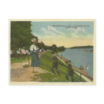 Vintage Blanc Island Detroit River Postcard