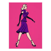 Vintage Blonde Retro Glamour Girl Bachelorette Par Invites