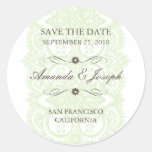 Vintage Blossom Lace Save The Date Stickers