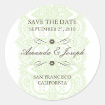 Vintage Blossom Lace Save The Date Stickers