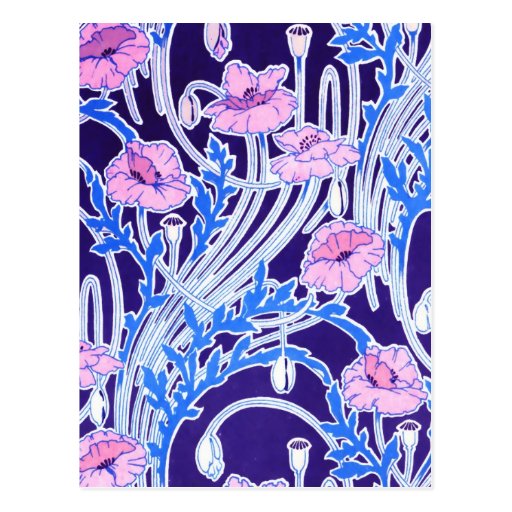 Vintage Blue and Pink Floral Postcards