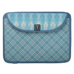 Vintage Blue and Tan Damask and Plaid MacBook MacBook Pro Sleeve