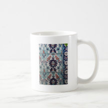 Vintage Blue and White Ottoman tile design Coffee Mug