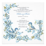 Vintage Blue Birds Winter Wedding Personalized Announcements