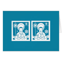Vintage Blue Caroler Cards