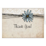 Vintage Blue Daisy Thank You Cards
