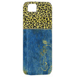 Vintage blue floral with retro leopard print 3
