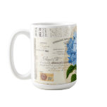 Vintage Blue Hydrangea French Ephemera Mug