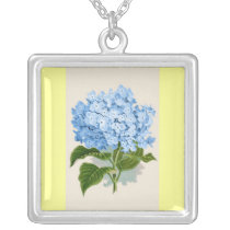 Vintage Blue Hydrangea Necklaces