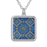 Vintage Blue Mosaic Pattern Necklaces
